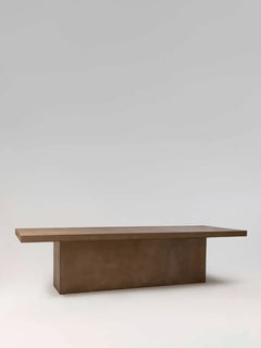 Table à manger PLATĀ MORTEX béton ciré pied central — PLATŌ