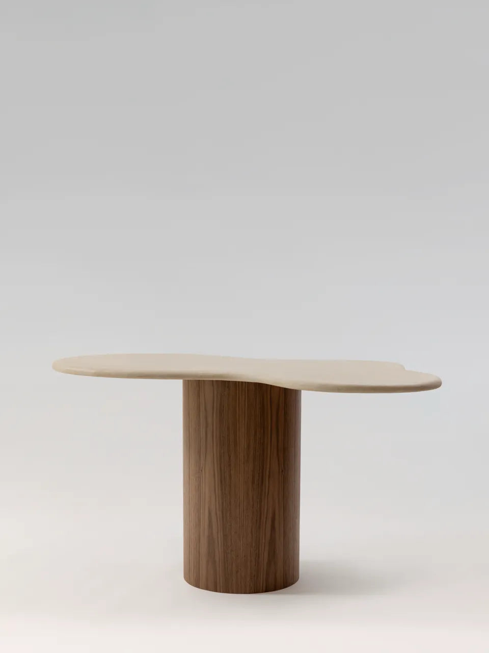 Table à manger TEĀ noyer pied central — PLATŌ