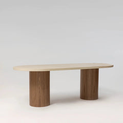 NAŌ Table à manger NOYER, détail du plateau — PLATŌ